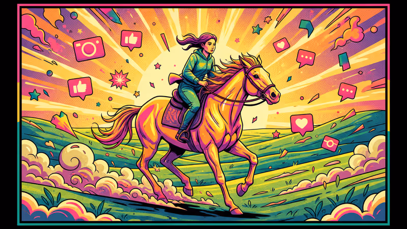 신장 위구르 자치구의 광활한 초원에서 말을 타고 달리는 모습