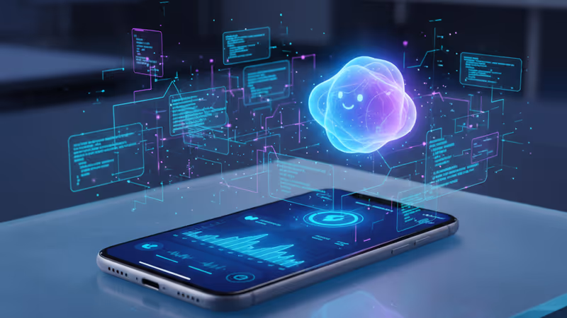 AI를 활용해 자신만의 앱을 개발하는 바이브 코딩 컨셉 이미지