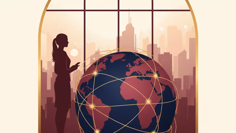 Silhouette of Iranian protester A looking out a window at a hazy dawn in Tehran