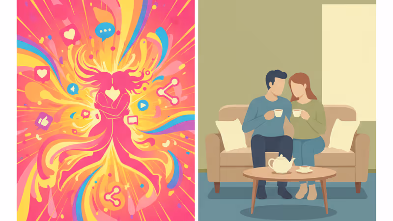 낭만적 환상과 현실적 결합을 상징하는 추상적 이미지