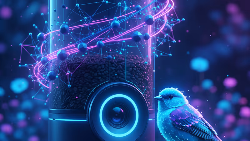 配備 2K 相機的 Birdbuddy 2 智慧餵鳥器近拍