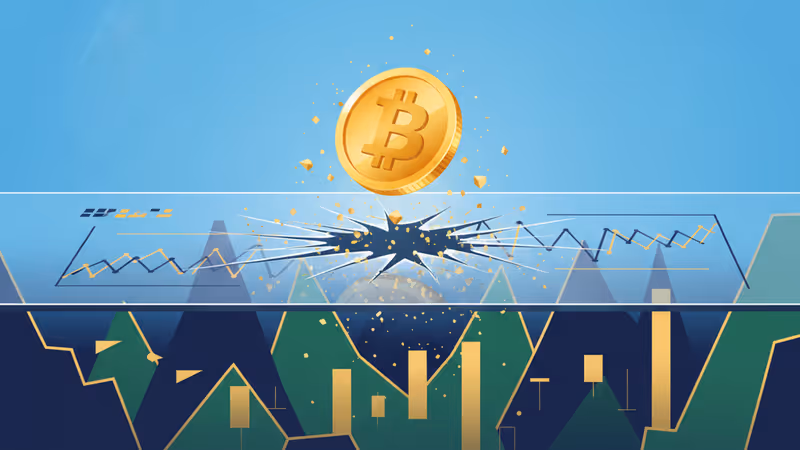 停滞期を抜け出し上昇の兆しを見せるビットコインの概念図