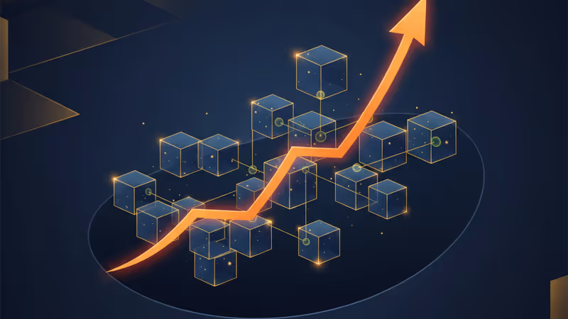 Bitcoin on-chain data graph showing an upward curve