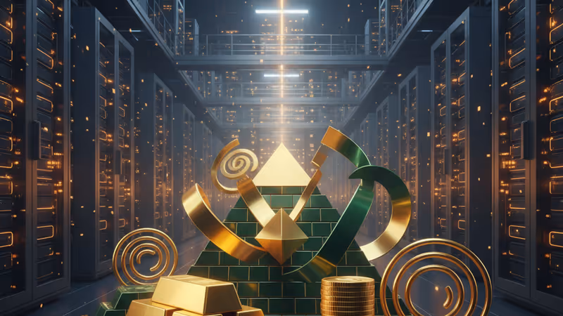 Aerial view of a modern Bitcoin mining and data center facility