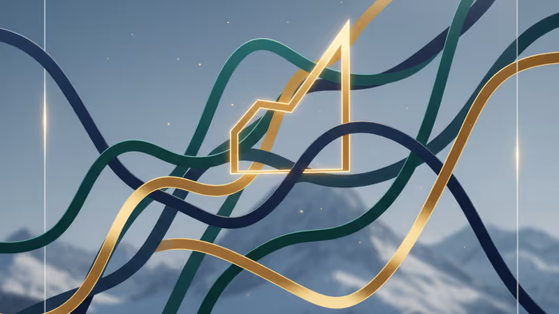 Bitcoin price chart at $93,000 over Swiss Alps