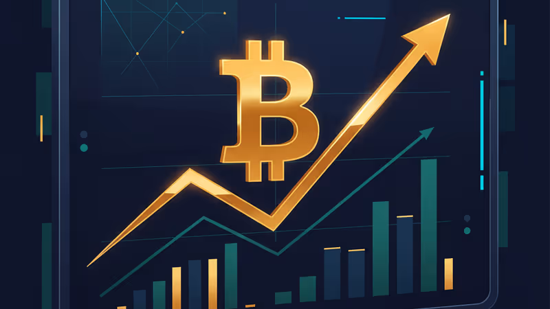 比特幣價格逼近 94,000 美元，背景為繁榮的金融交易數據圖表