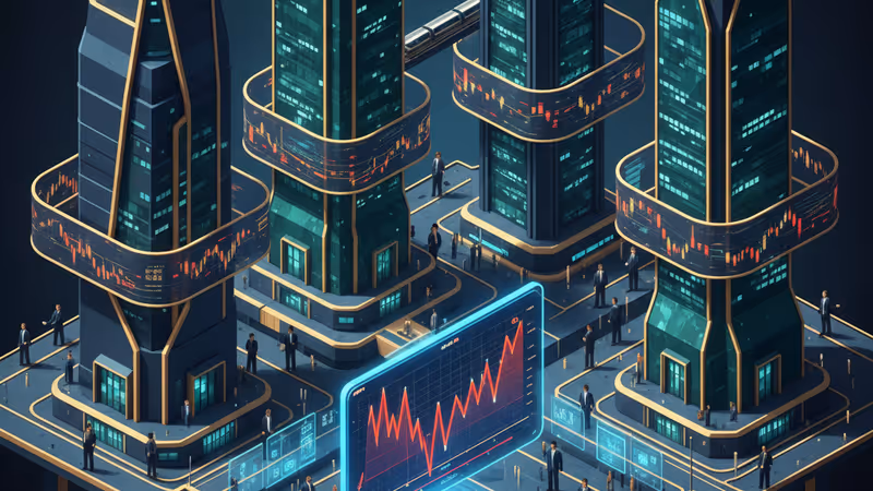 比特幣符號與下跌的數位金融圖表