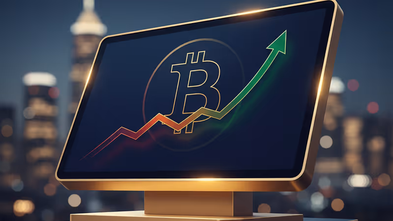 比特幣價格趨勢與機構資本流入的示意圖