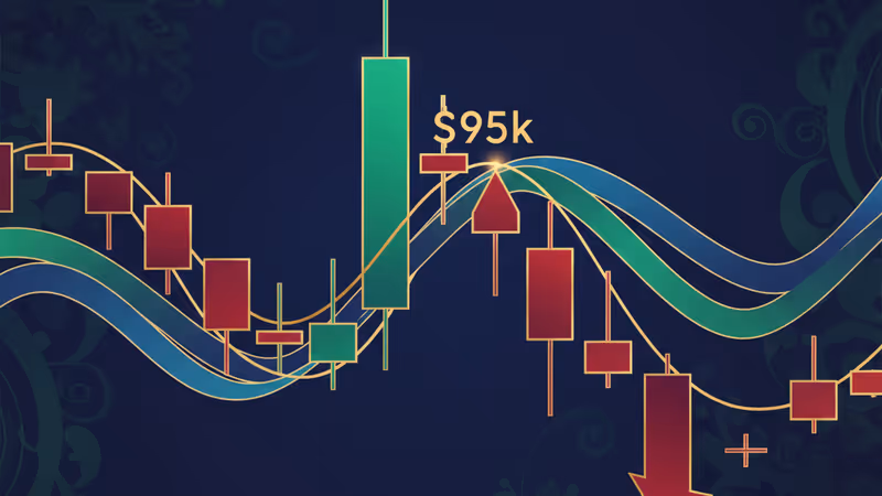 Bitcoin chart showing rejection at $95,000 resistance
