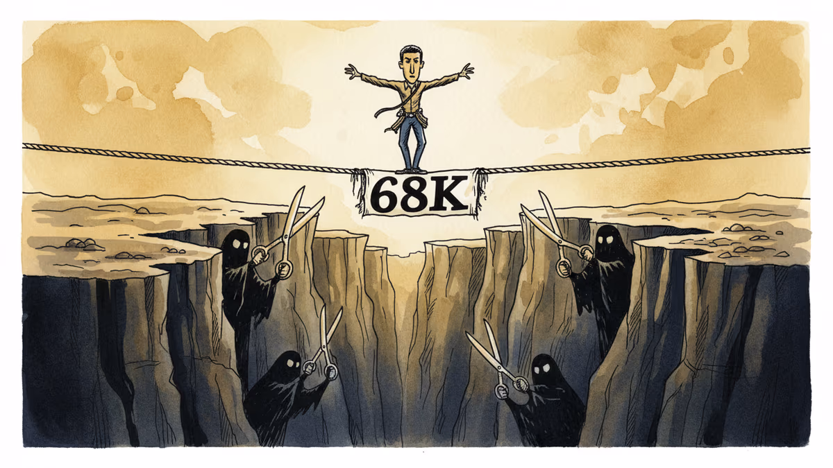 비트코인 '조용한 폭풍': 6만 달러가 위험하다