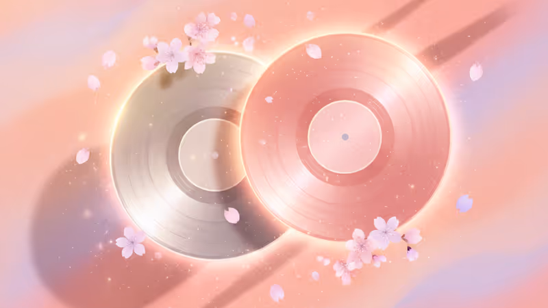 블랙과 핑크 테마의 미니멀한 앨범 패키지 이미지