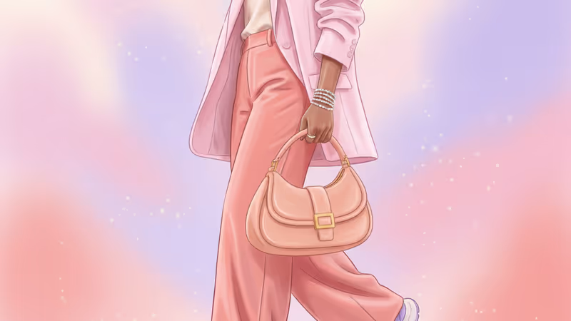 Fashionable woman walking with a luxury Birkin bag