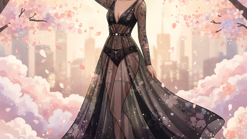 シースルー衣装を着用してポーズをとるリサ