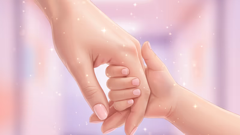 A warm image of hands being held in a hospital, symbolizing sincerity