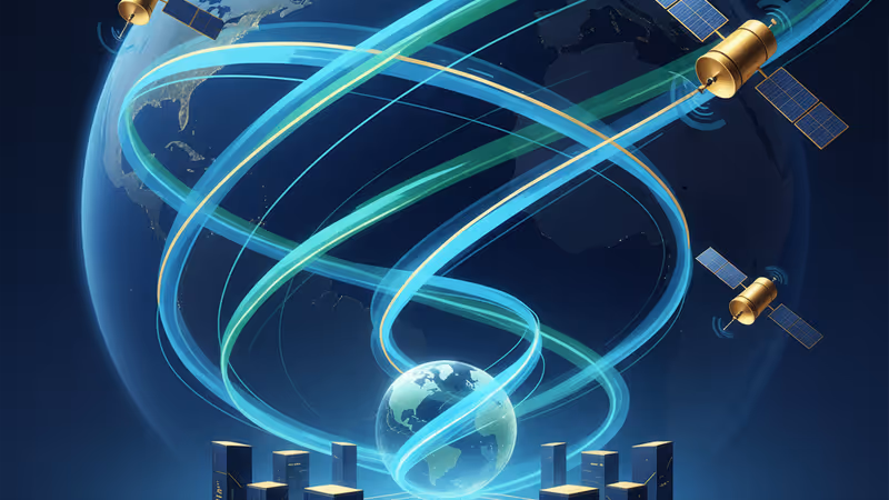 A conceptual rendering of Blue Origin's TeraWave satellite constellation in low Earth orbit.