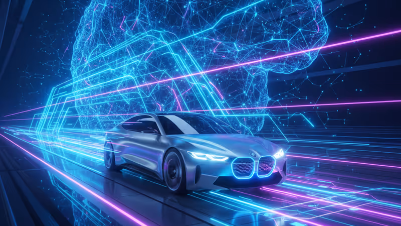 Futuristic BMW high-performance EV on a testing track