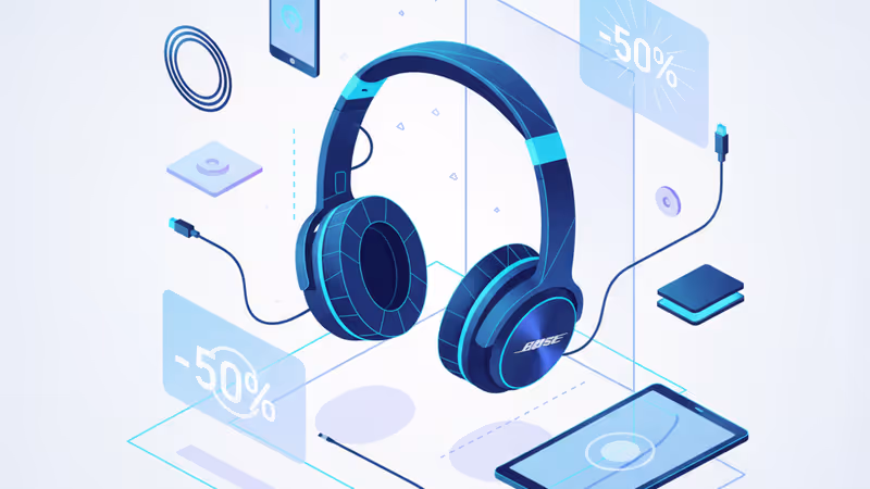 Bose QuietComfort Ultra headphones with discount labels