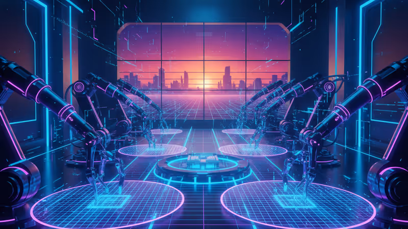 浙江省のAIチップ製造拠点をイメージしたクリーンルームの光景