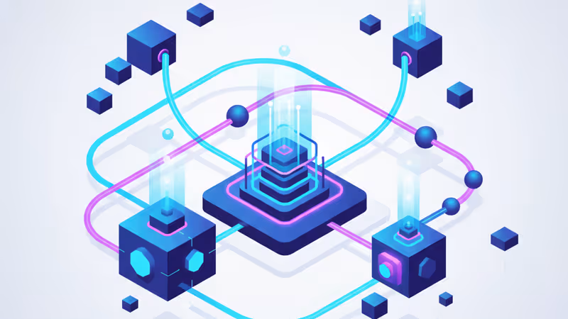 相互連接的 AI 代理人網路架構示意圖