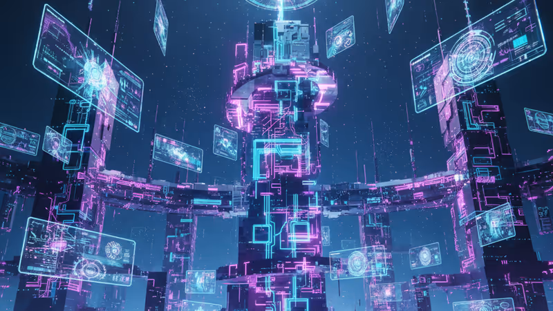 CESの会場を背景にした、電子回路が組み込まれたレゴブロックのイメージ