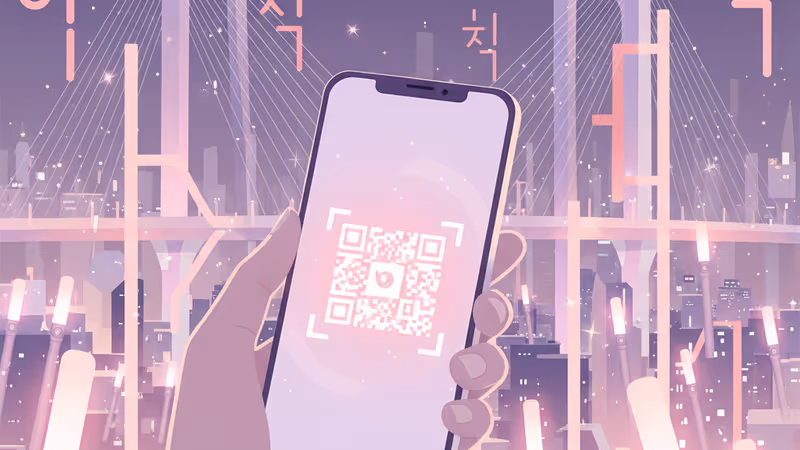 부산시 숙박 요금 신고용 QR 코드와 스마트폰 이미지