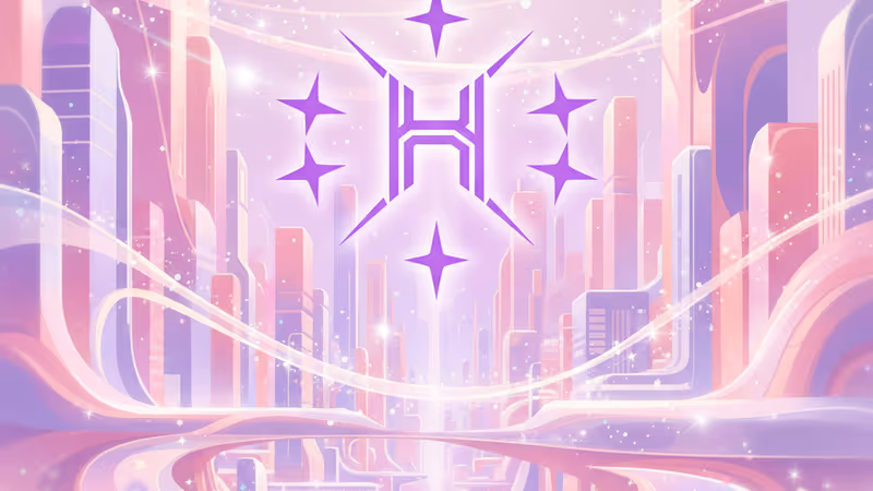 Silhouettes of BTS members against a HYBE logo background