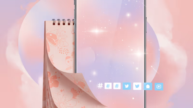 BTS Skool Luv Affair 앨범 아트와 소셜 미디어 알림 아이콘의 합성 이미지