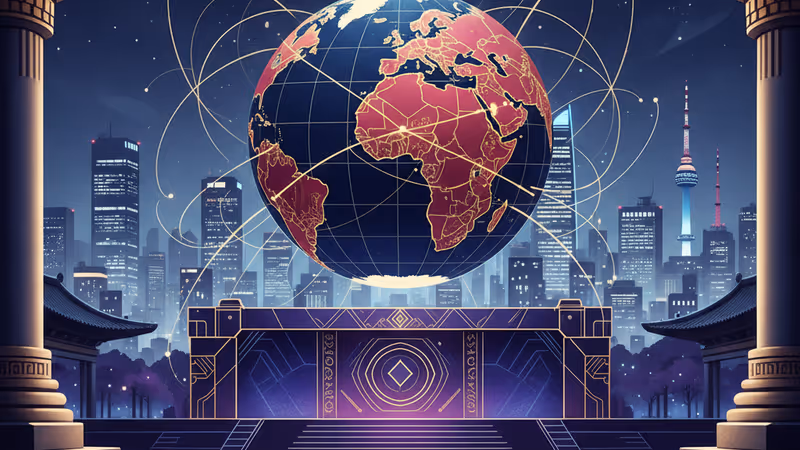 紫色の照明に照らされた光化門広場とBTS公演を待つ大群衆の夜景