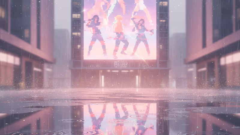 BTS 월드 투어 홍보를 위해 사용된 논란의 AI 생성 이미지 광고 전경