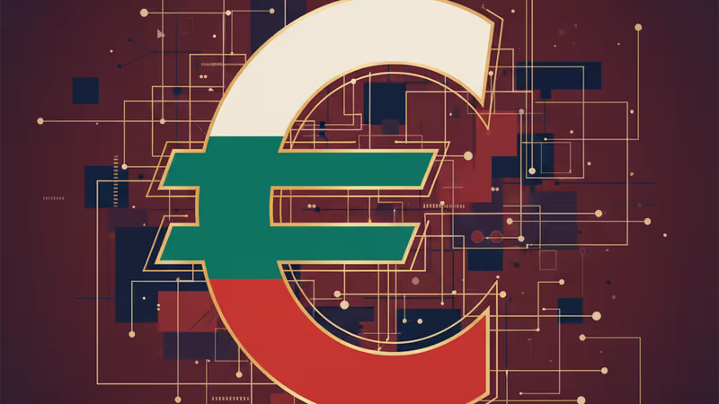 불가리아 국기와 유로화 기호가 결합된 그래픽 이미지