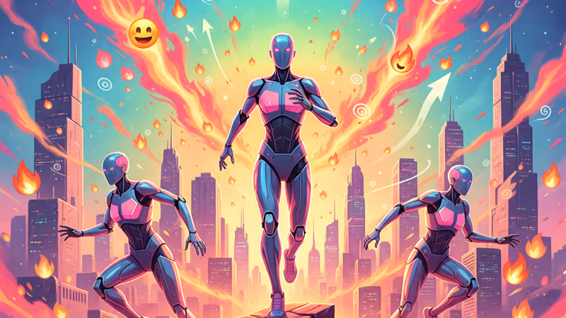 未来的なサイボーグ「ランナー」が荒廃したSF世界を探索する様子