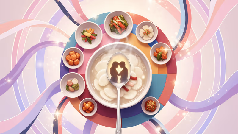 Byun Yo Han's New Year meal with a mysterious reflection in the spoon