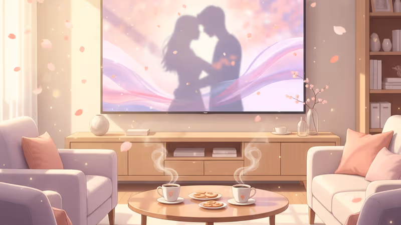 드라마 Positively Yours 시청을 준비하는 따뜻한 거실 전경
