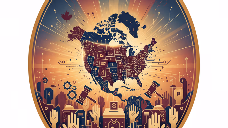 北美地圖出現裂痕的地球儀，象徵同盟瓦解