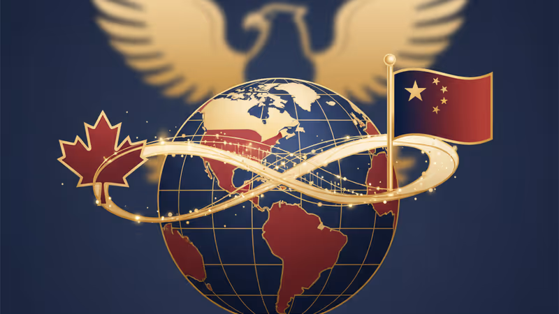 象徵加拿大與中國建立新戰略夥伴關係的視覺圖