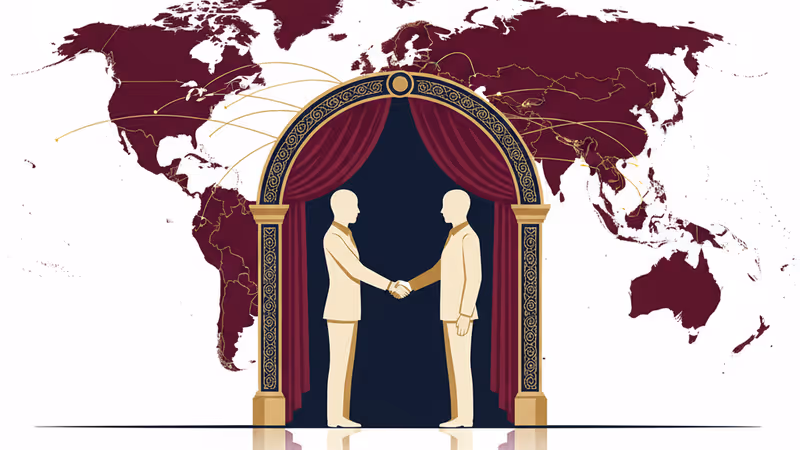 北京で握手するカナダと中国の首脳