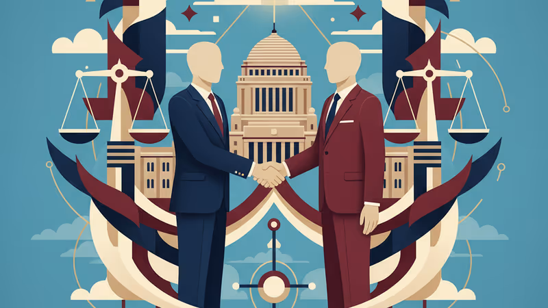 Japanese opposition leaders shaking hands in Tokyo