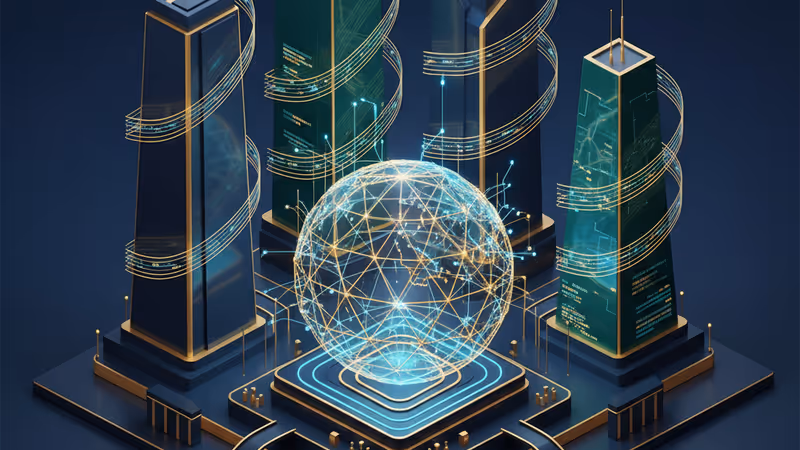 주요 도시의 중앙은행을 연결하는 빛나는 디지털 결제망