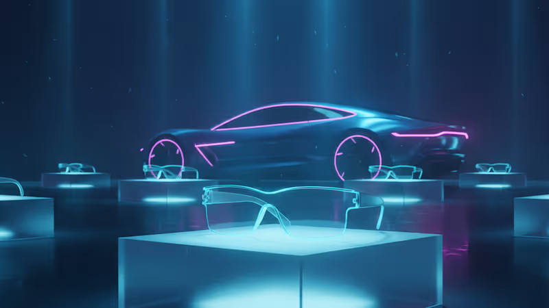 The exhibition floor at CES 2026 featuring Chinese smart glasses and EVs