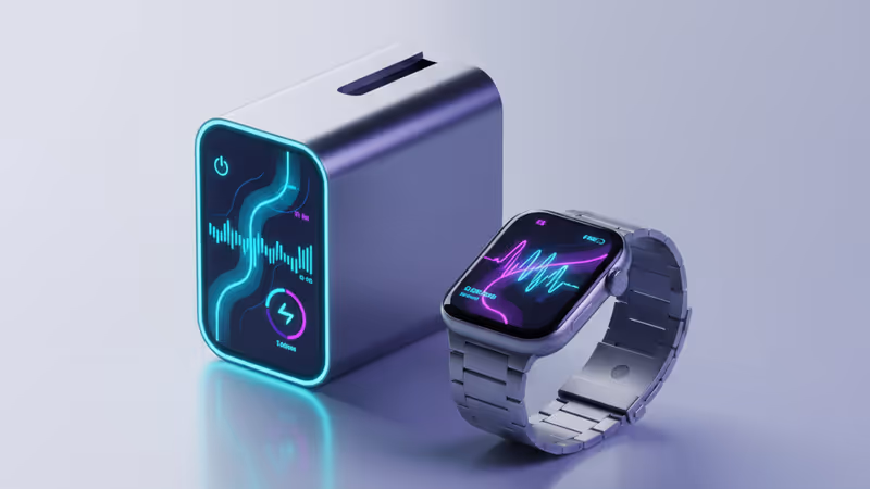 Amazfit Active 2とAnkerの最新充電器が並ぶデスクの様子