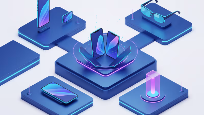 CES 2026 展場中展示的未來感智慧眼鏡與摺疊螢幕裝置