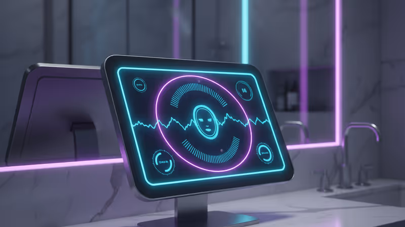 The interface of the Nuralogix Longevity Mirror scanning a face