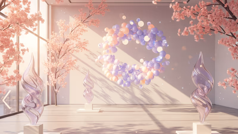 現代藝廊空間與財務審查意象圖