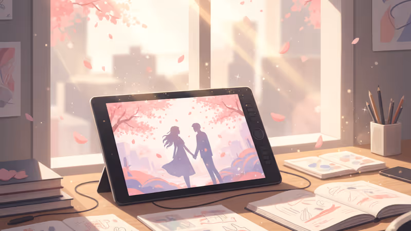 Chae Jong Hyeop smiling brightly in an animation studio setting