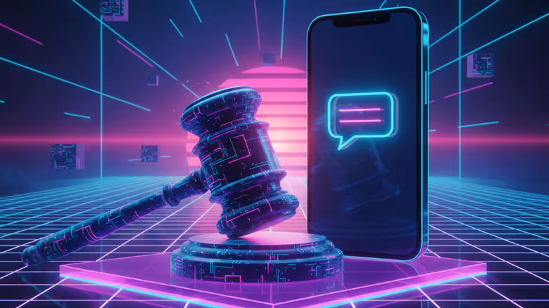 青少年低頭看著發光手機的剪影與數位粒子