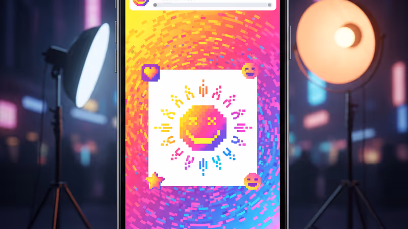 찰리 XCX의 인스타그램 홍보 포스트가 띄워진 스마트폰과 촬영 장비 배경