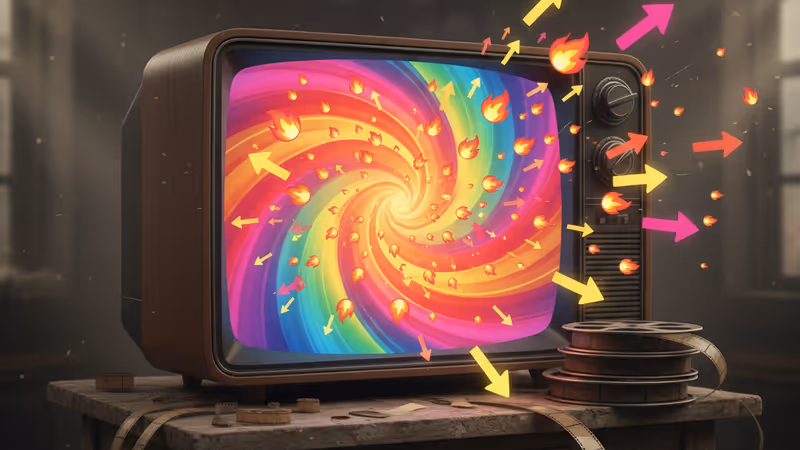 古いテレビと最新のタブレットが並ぶ、世代間のメディア対比を象徴するイメージ