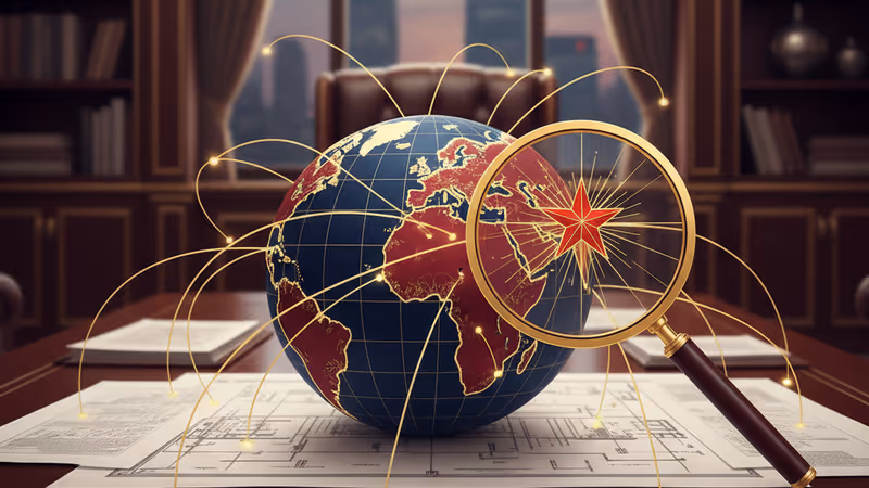 厳格な規律を象徴する、スポットライトを浴びた印鑑と手錠