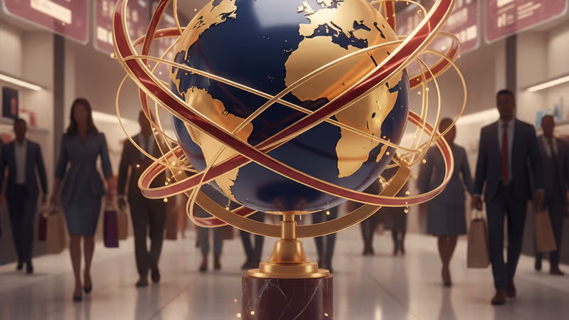 工場のシルエットと都市の消費エリアを結ぶ架け橋のイメージ