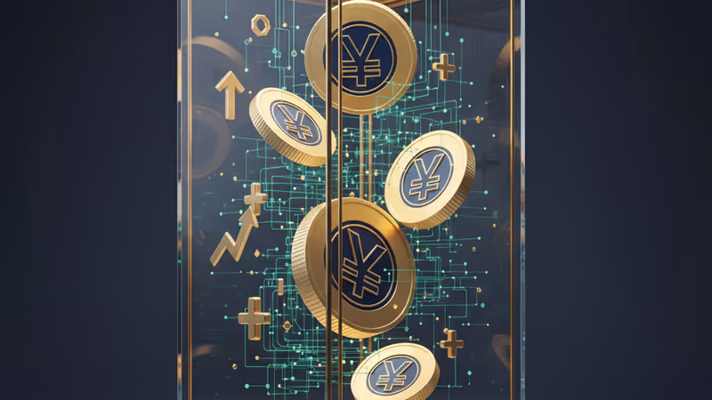 數位人民幣標誌與增長曲線結合的金融科技概念圖